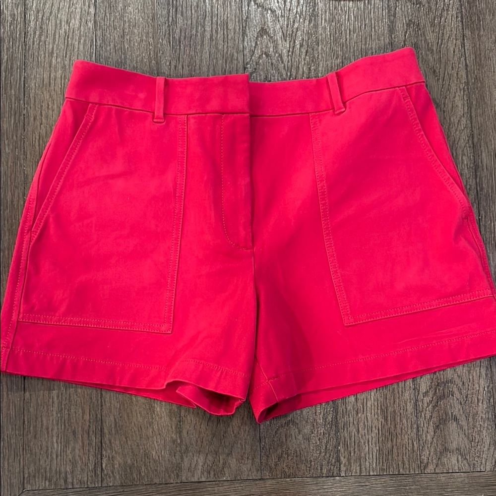 Ann Taylor Red Bermuda Shorts Tailored Cotton Blend
